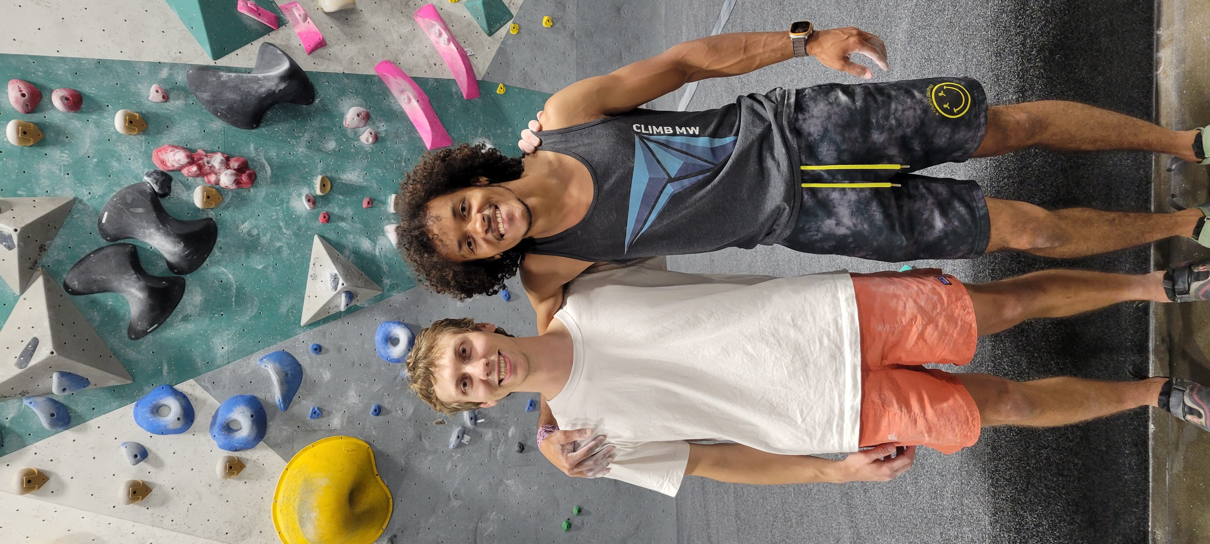Image of me and my friend Yuri climbing